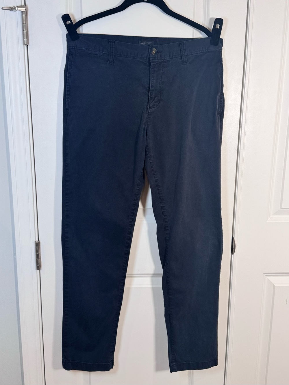 14th & Union Mens 33x32 Navy Slim Fit Chino Pants Stretch Business Casual Church